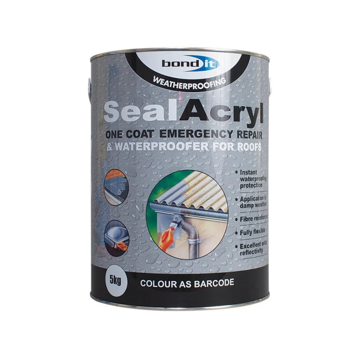 SEALACRYL ONE COAT ACRYLIC WATERPROOFING COMPOUND 5KG GREY