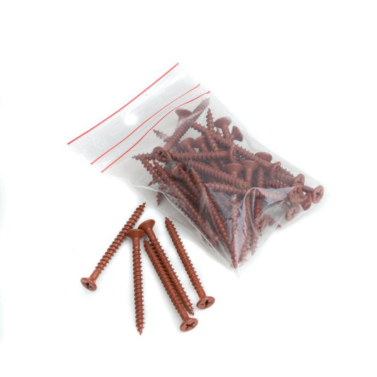 Lightweight Tiles Plastic Coated Screws Red